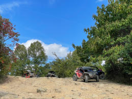 An overlook on the Devil Anse trail that connects Buffalo Mountain and Rockhouse trails in the Hatfield McCoy Trail System.